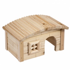 DUVO+ Домик для грызунов деревянный "Дом с окошком", 20,5х13х12см